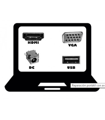 Reparación conectores internos / DC jack / USB / HDMI /sonido